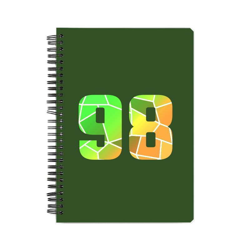 98 Number Notebook (Olive Green, A5 Size, 100 Pages, Ruled, 6 Pack)