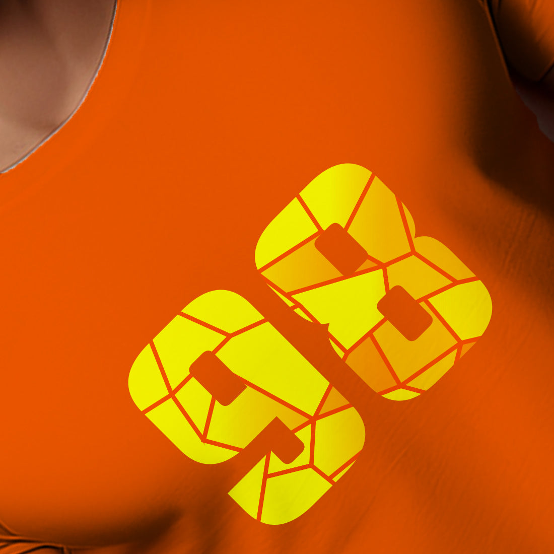 98 Number Men Unisex T-Shirt | Custom Number Graphic Tee (Orange)