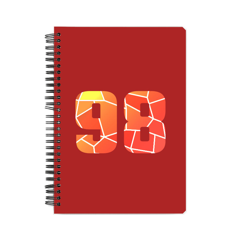 98 Number Notebook (Red, A5 Size, 100 Pages, Ruled, 6 Pack)