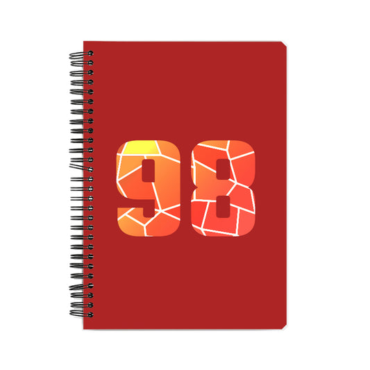 98 Number Notebook (Red, A5 Size, 100 Pages, Ruled, 6 Pack)