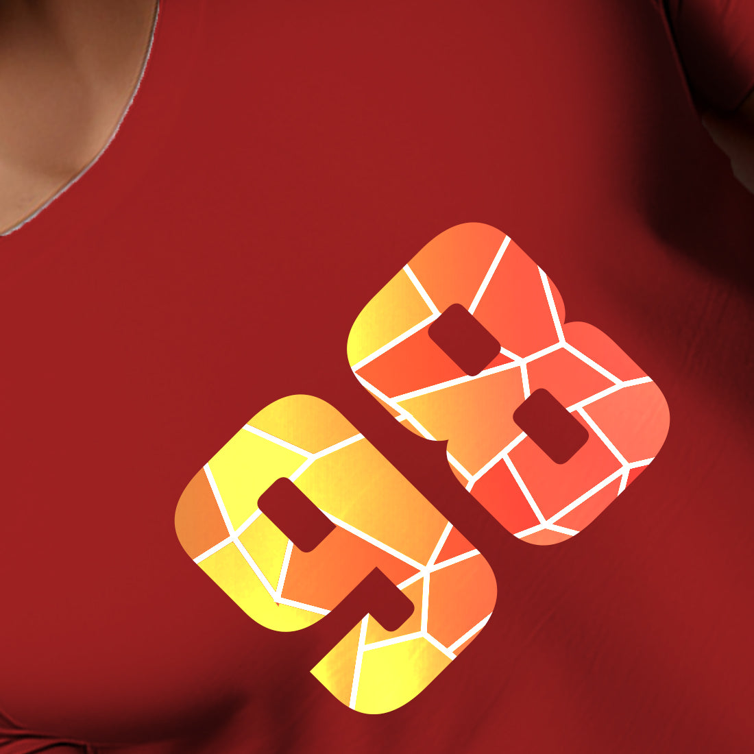 98 Number Men Unisex T-Shirt | Custom Number Graphic Tee (Red)