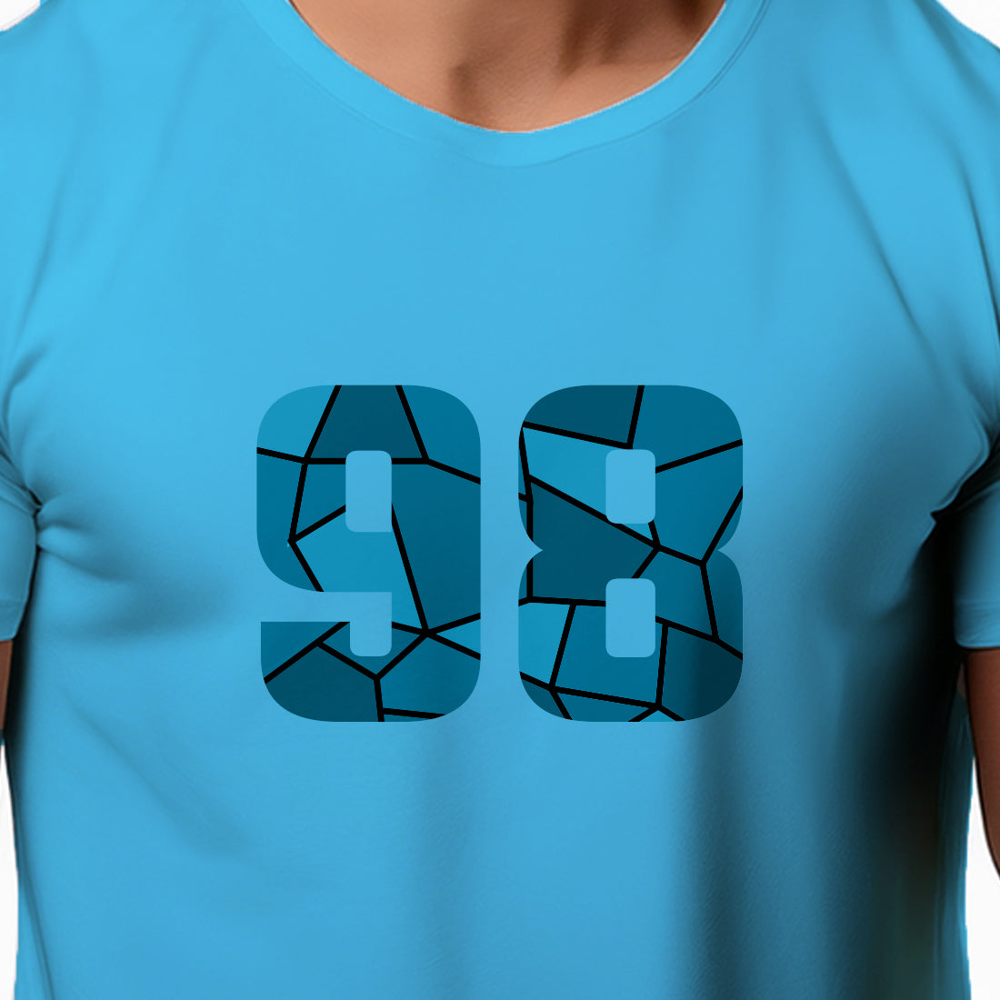 98 Number Men Unisex T-Shirt | Custom Number Graphic Tee (Sky Blue)