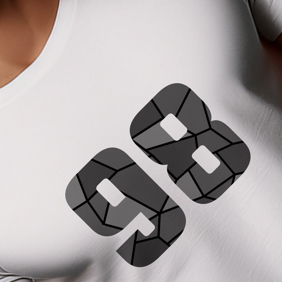 98 Number Men Unisex T-Shirt | Custom Number Graphic Tee (White)