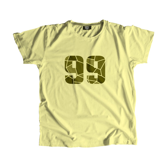 99 Number Men Unisex T-Shirt (Butter Yellow)