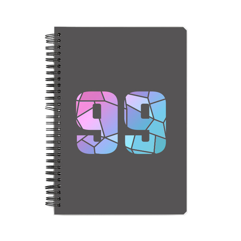 99 Number Notebook (Charcoal Grey, A5 Size, 100 Pages, Ruled, 6 Pack)