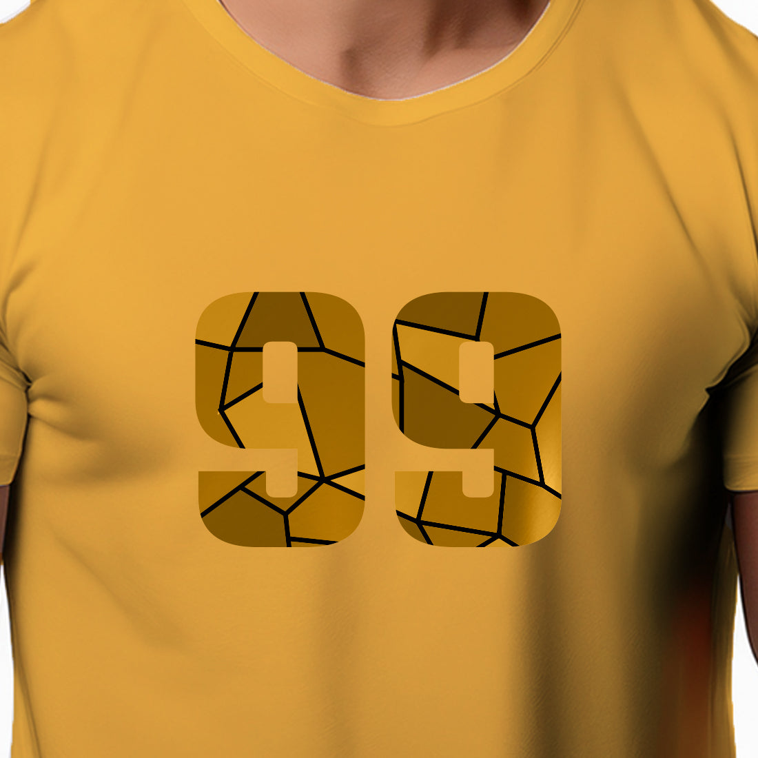 99 Number Men Unisex T-Shirt | Custom Number Graphic Tee (Golden Yellow)