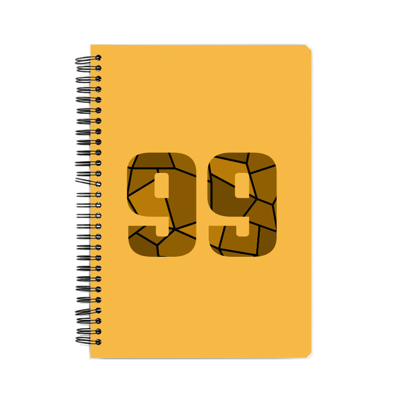 99 Number Notebook (Golden Yellow, A5 Size, 100 Pages, Ruled, 6 Pack)