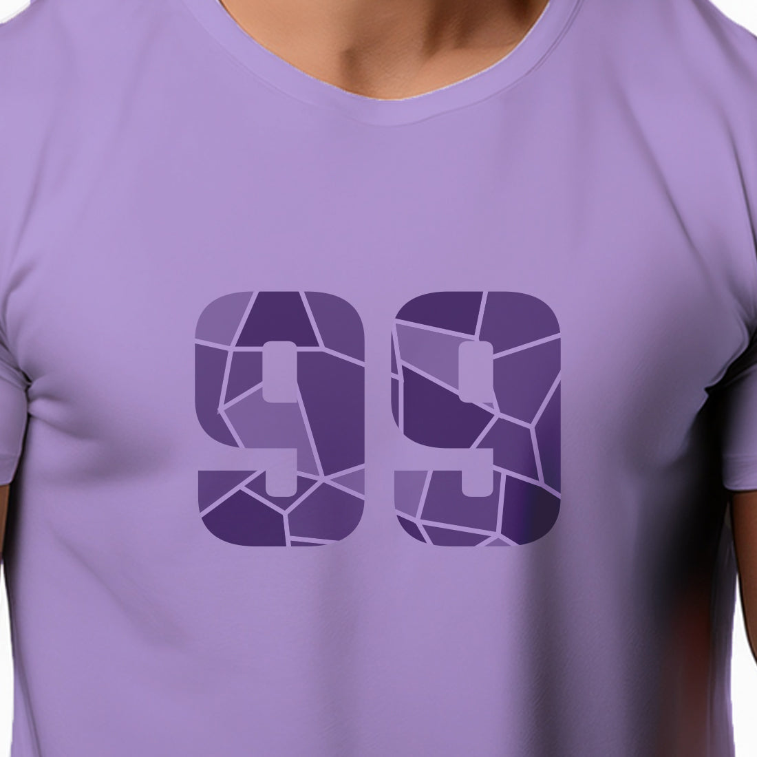 99 Number Men Unisex T-Shirt | Custom Number Graphic Tee (Iris Lavender)