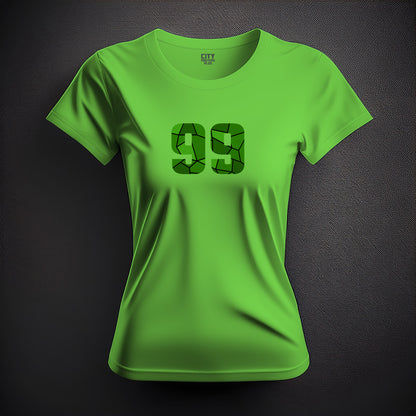 99 Number Women T-Shirt (Liril Green) | Stylish Numeric Graphic Tee