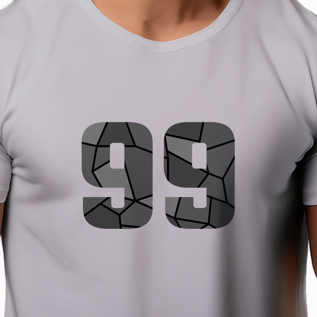 99 Number Men Unisex T-Shirt (Melange Grey)