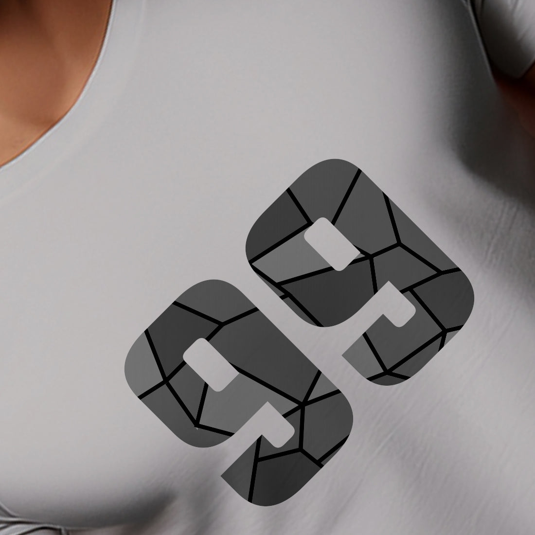 99 Number Men Unisex T-Shirt (Melange Grey)