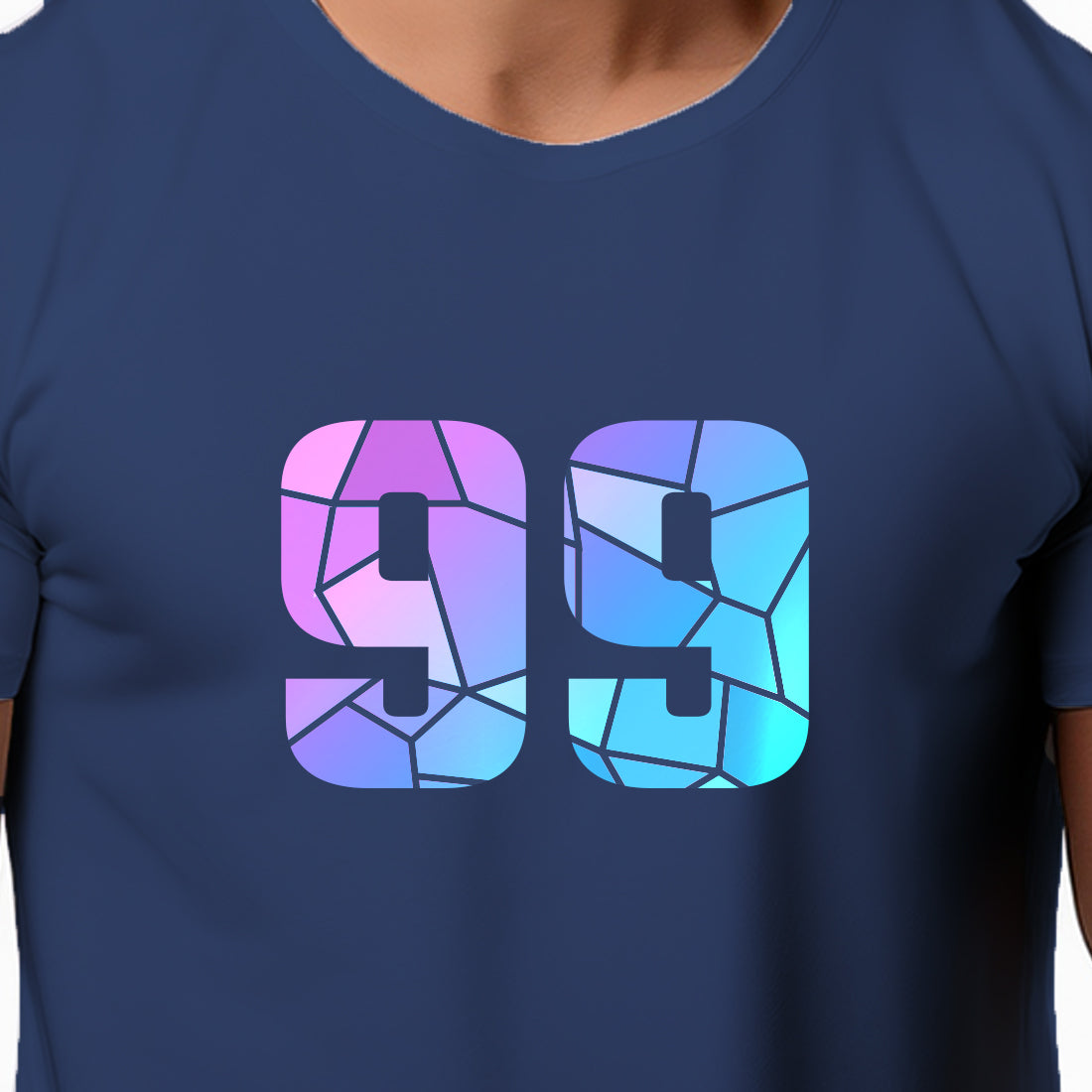 99 Number Men Unisex T-Shirt (Navy Blue)