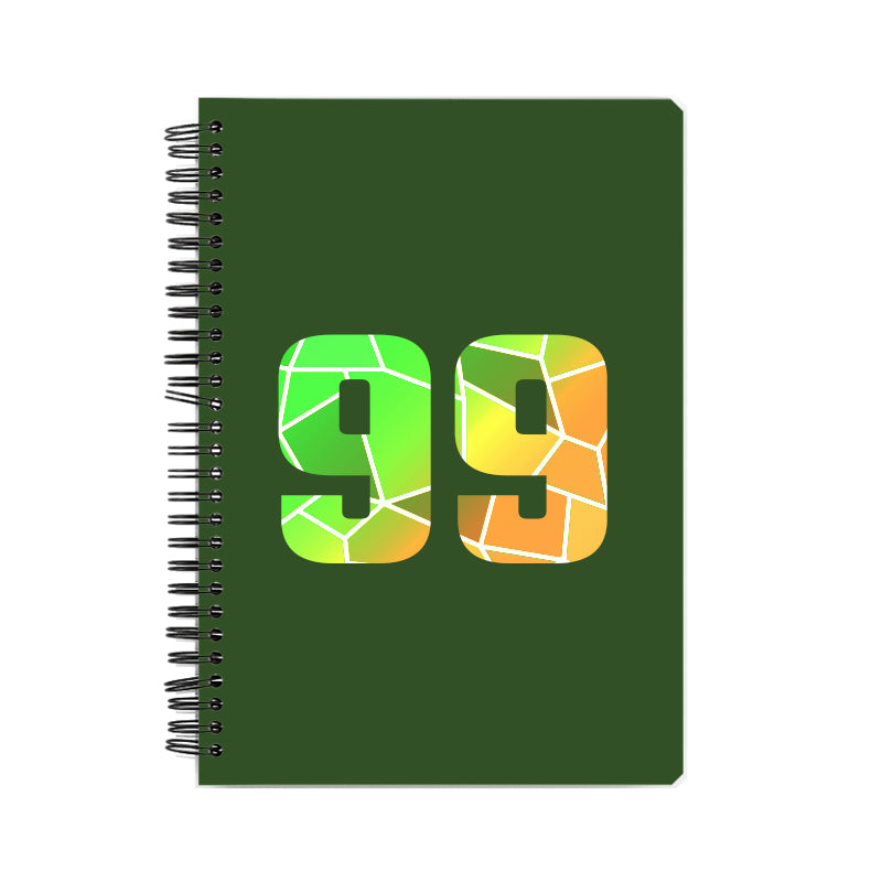 99 Number Notebook (Olive Green, A5 Size, 100 Pages, Ruled, 6 Pack)