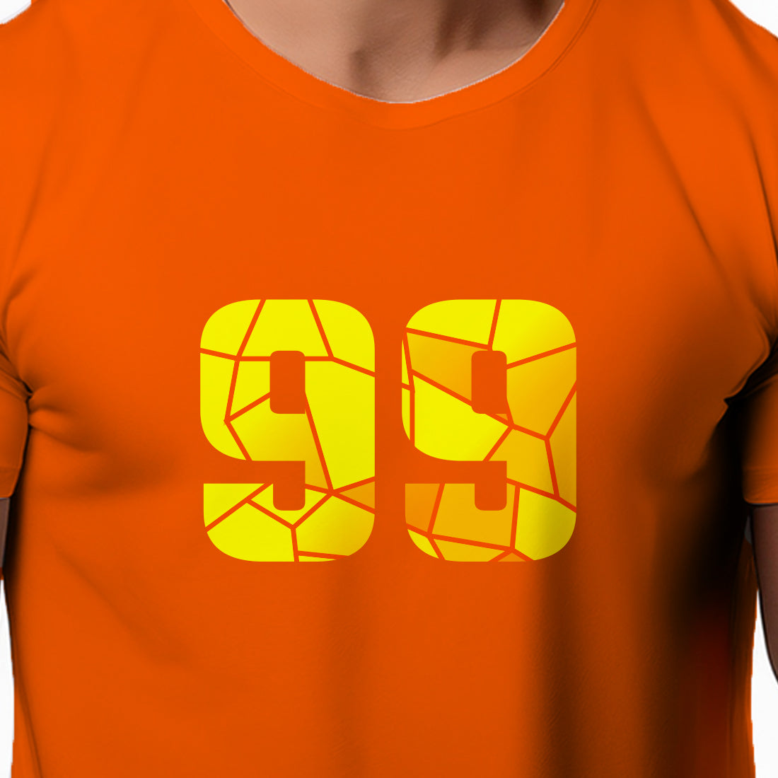99 Number Men Unisex T-Shirt (Orange)