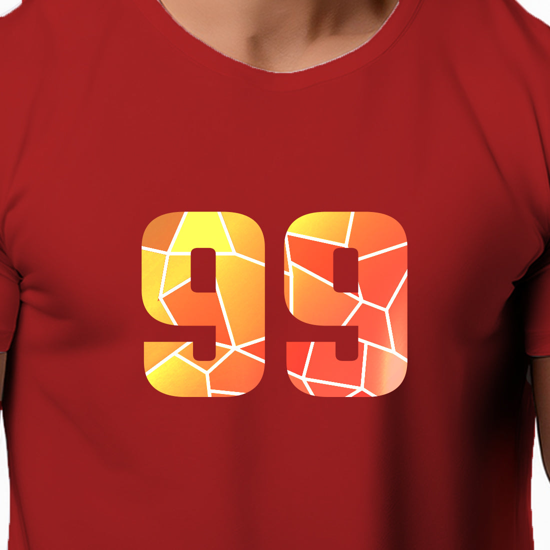 99 Number Men Unisex T-Shirt (Red)