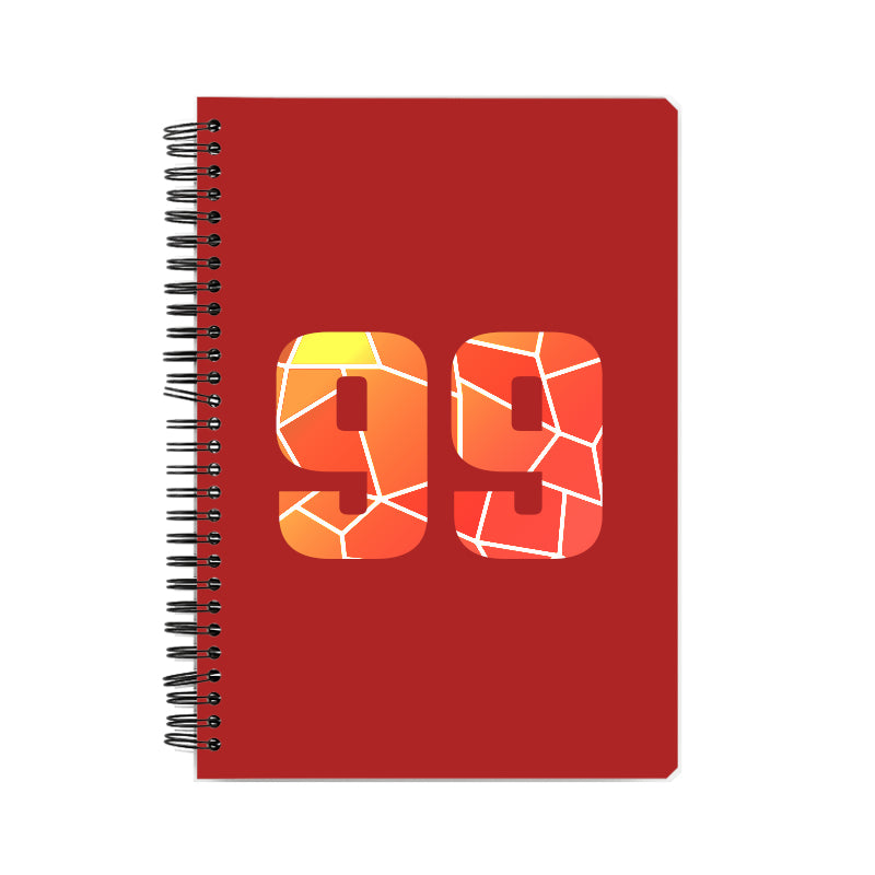 99 Number Notebook (Red, A5 Size, 100 Pages, Ruled, 6 Pack)