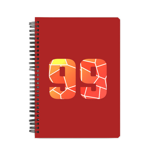 99 Number Notebook (Red, A5 Size, 100 Pages, Ruled, 6 Pack)