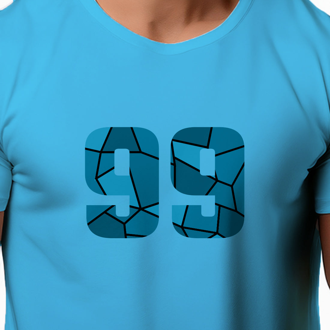 99 Number Men Unisex T-Shirt (Sky Blue)