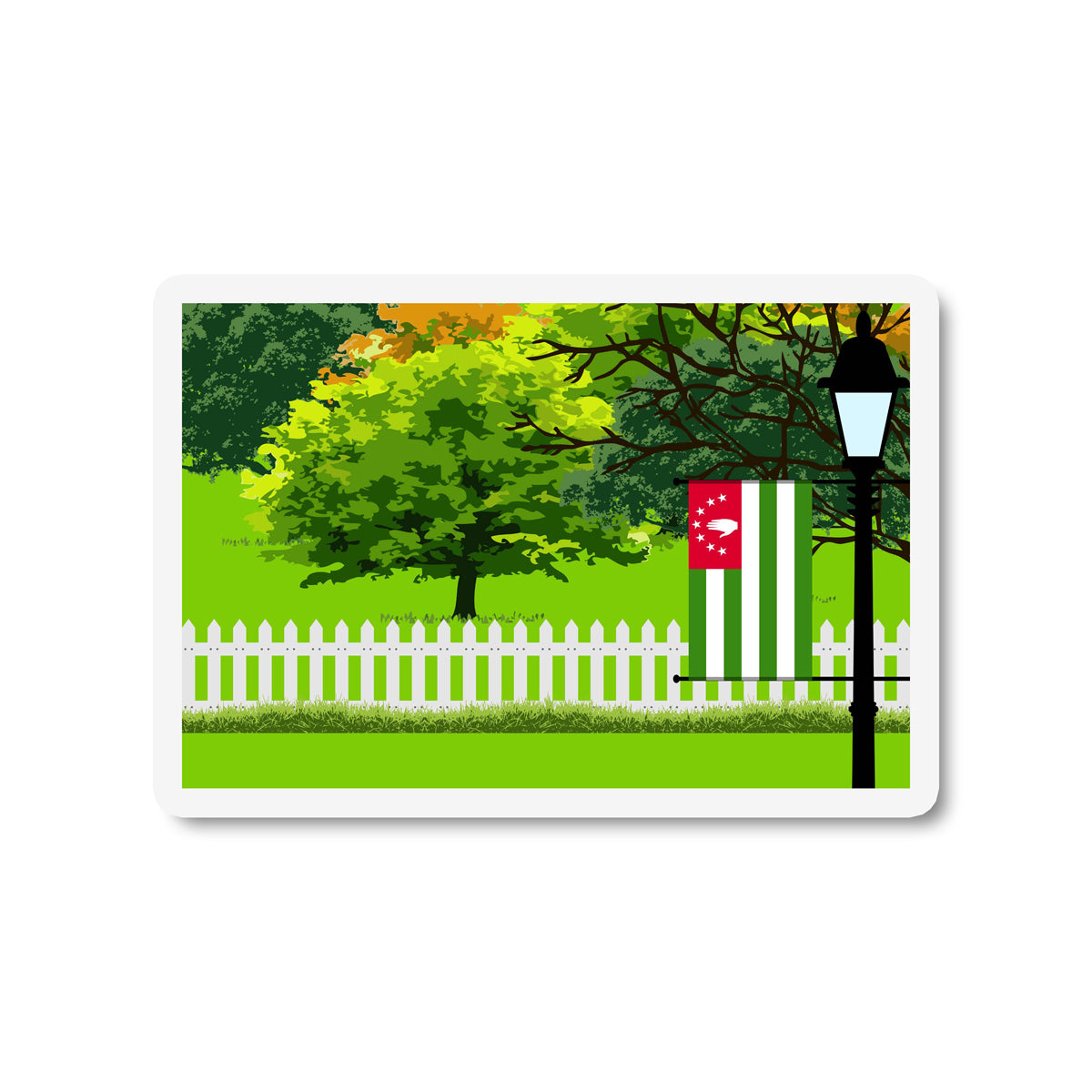 Abkhazia Trees and Street Lamp Sticker