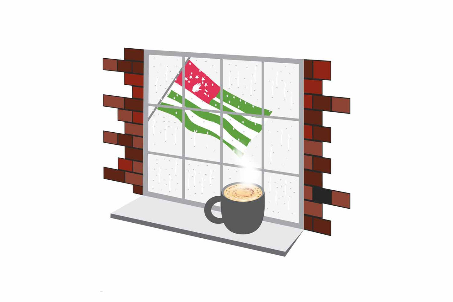 Abkhazia Coffee Rain Window Magnet