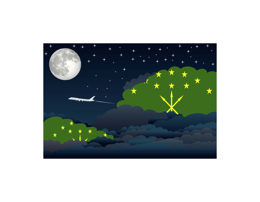 Adygea Night Clouds Canvas Print Framed
