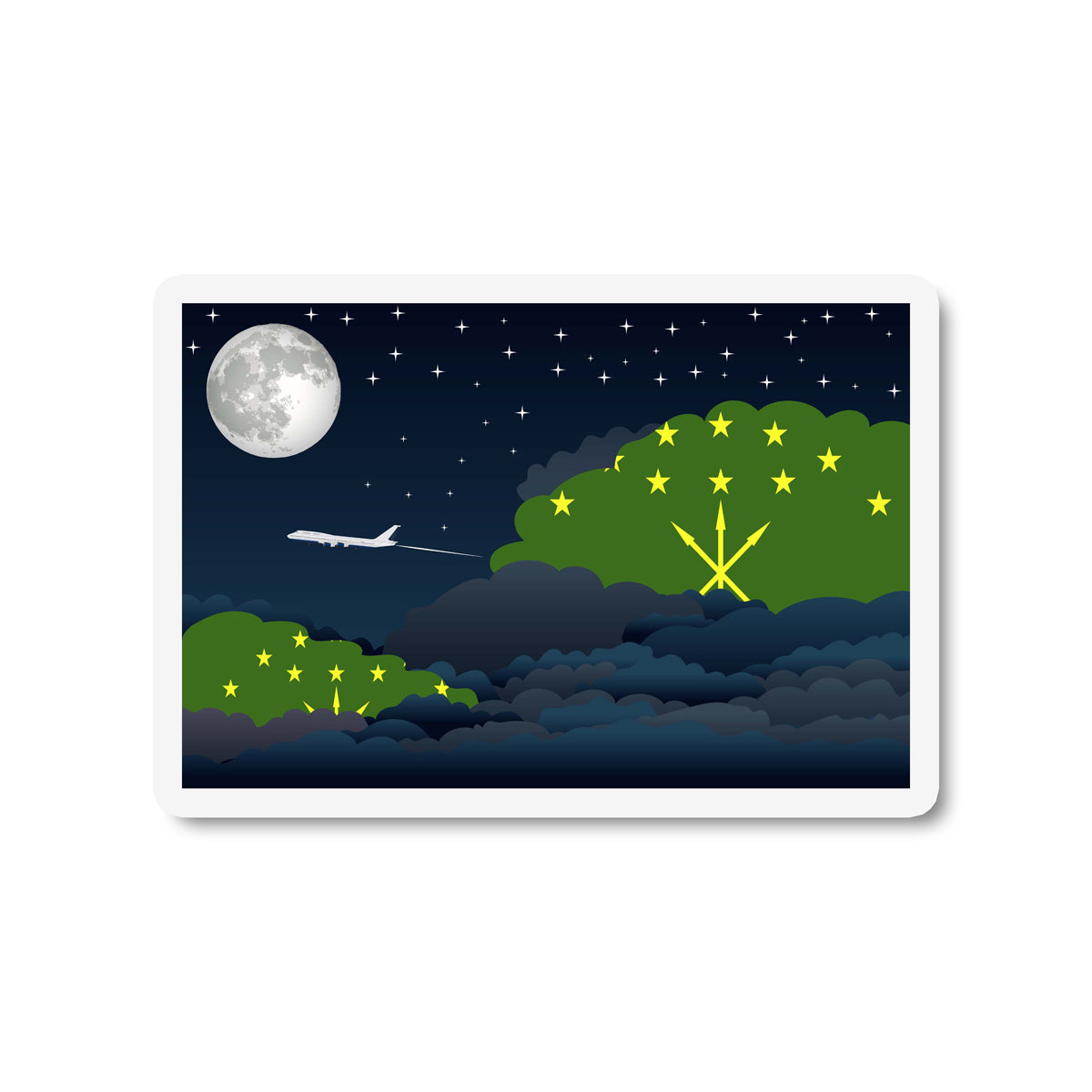 Adygea Night Clouds Sticker