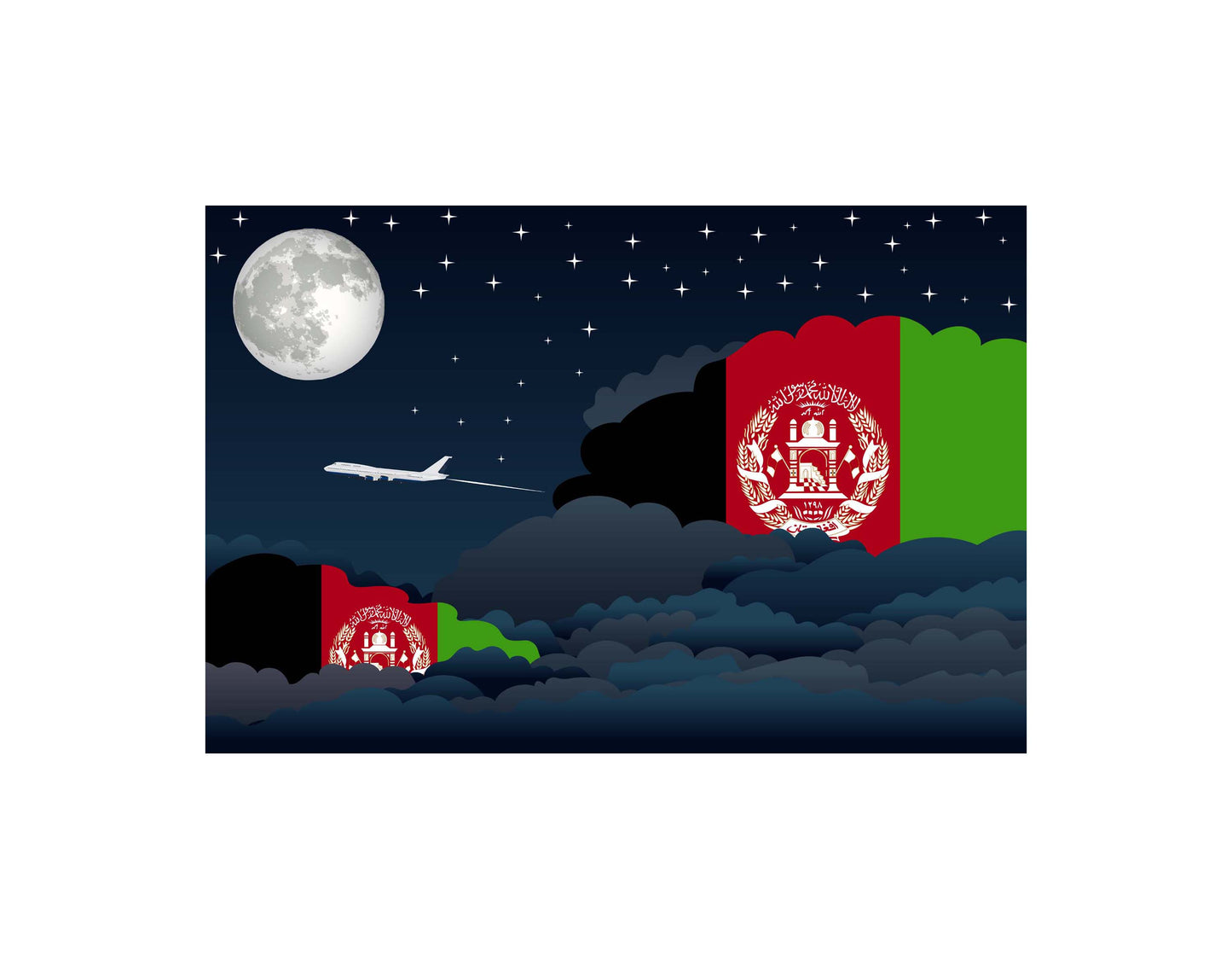 Afghanistan Night Clouds Blankets & Throws | Premium Soft Blankets | City Posters Plus
