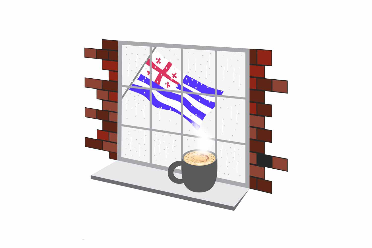 Ajaria Coffee Rain Window Magnet