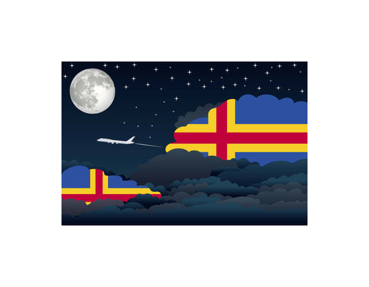 Aland Night Clouds Canvas Print Framed