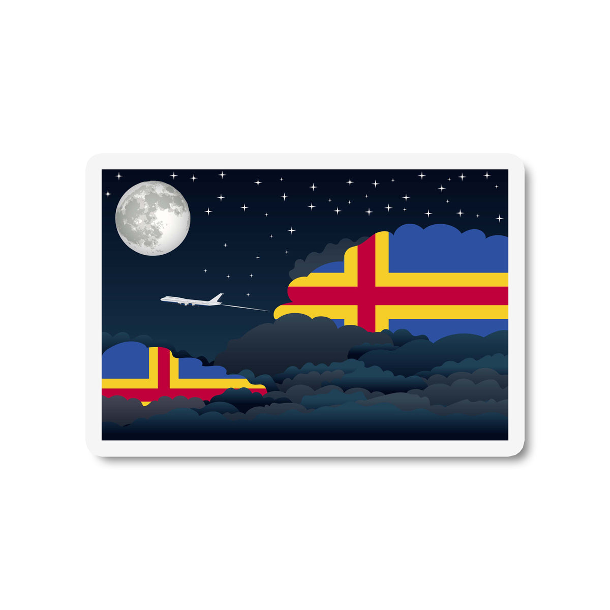 Aland Night Clouds Fridge Magnet