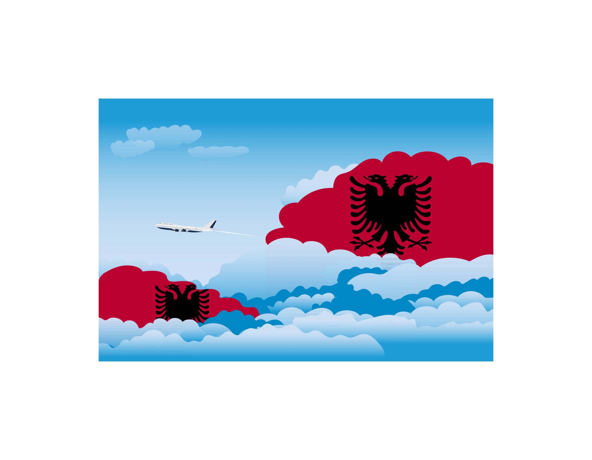 Albania Day Clouds Canvas Print Framed