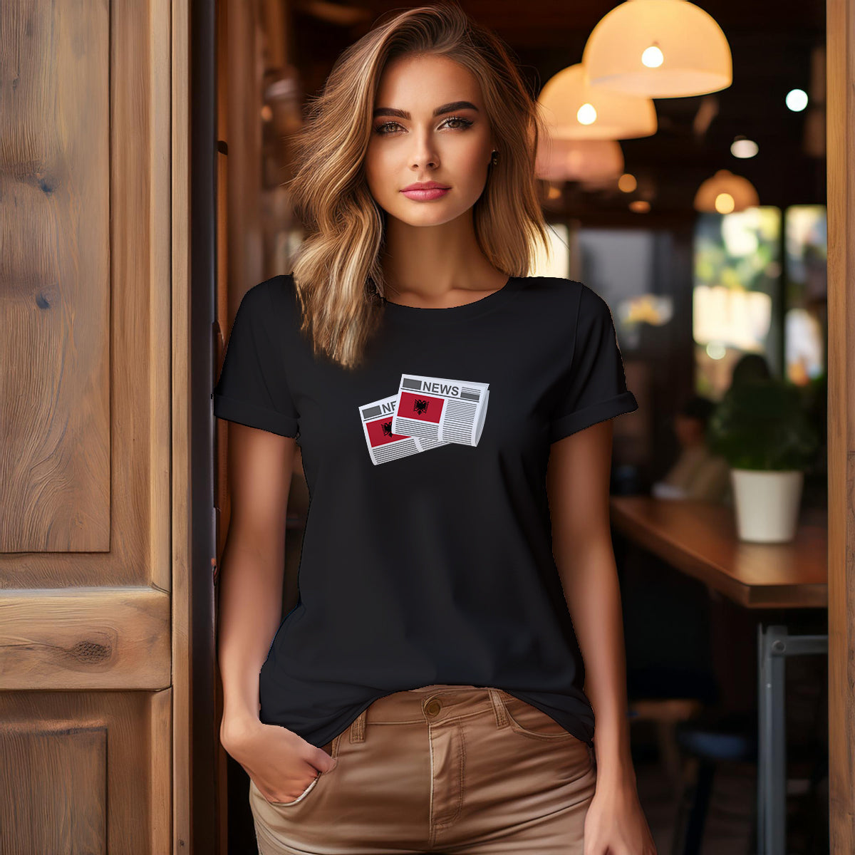 Albania Newspaper Women T Shirt