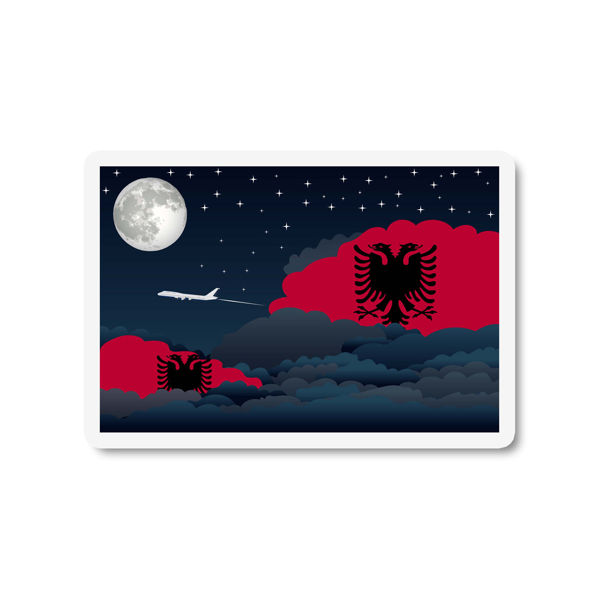 Albania Night Clouds Magnet