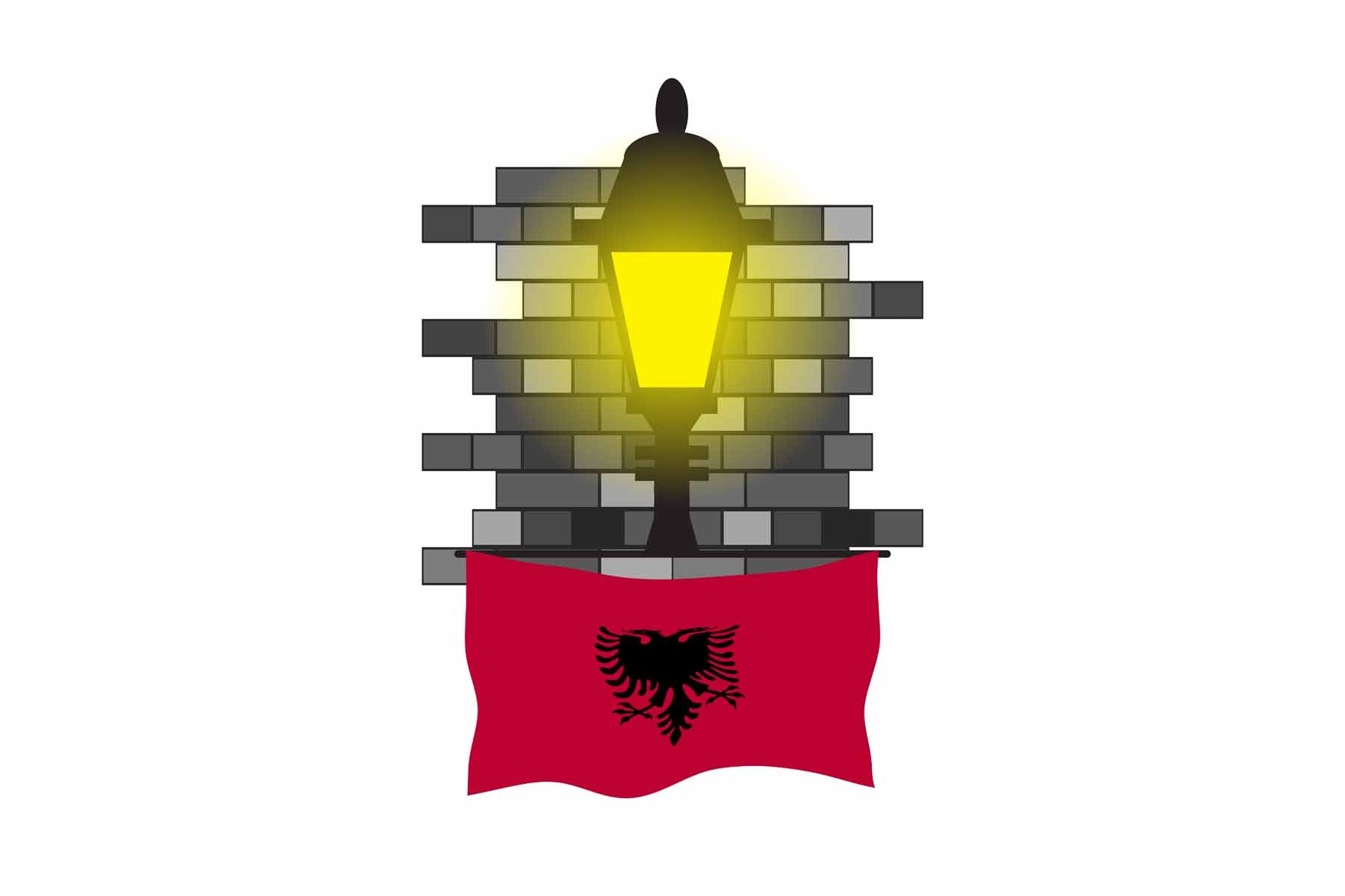 Albania Street Lamp Bricks Magnet