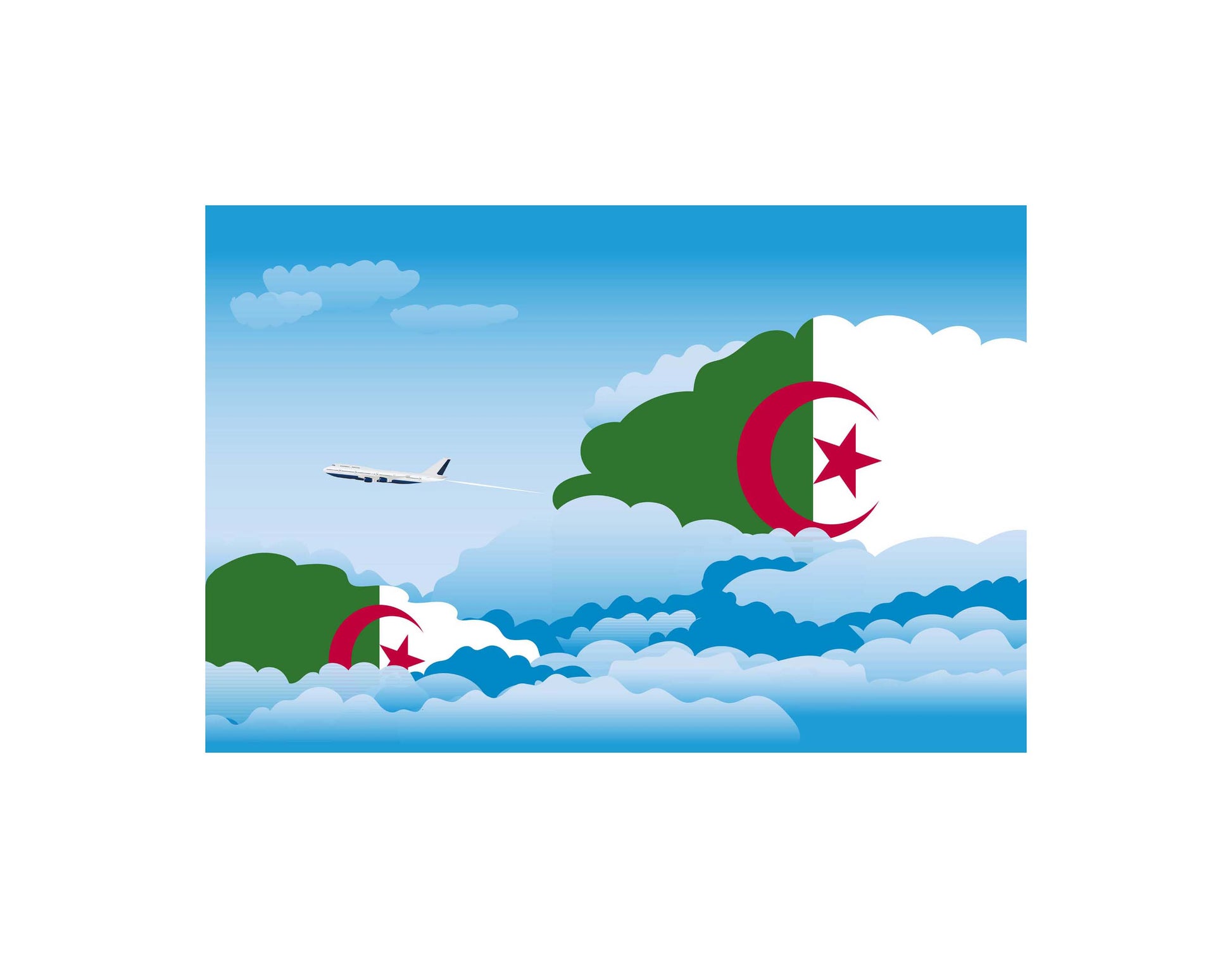 Algeria Day Clouds Canvas Print Framed