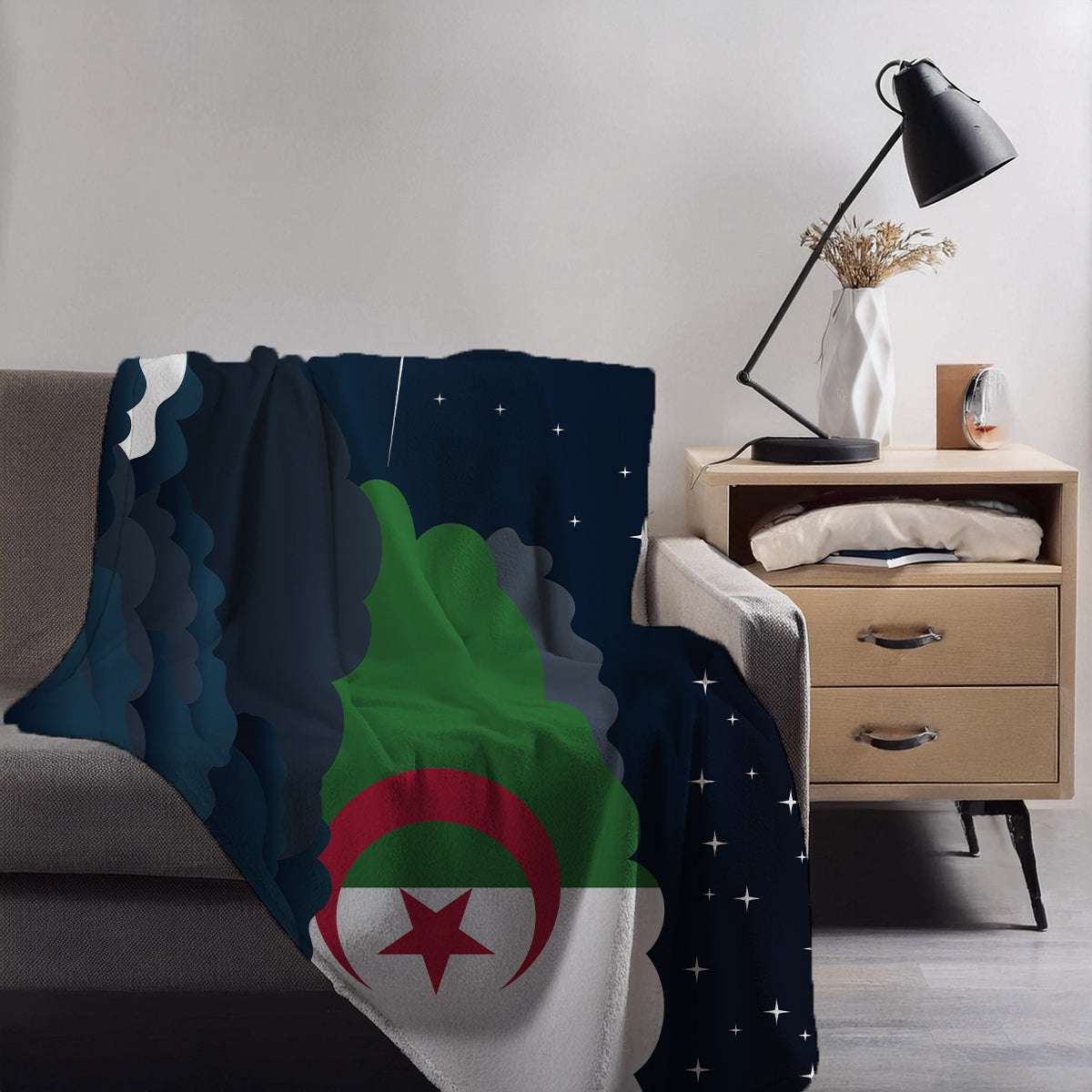 Algeria Night Clouds Blankets & Throws | Premium Soft Blankets | City Posters Plus