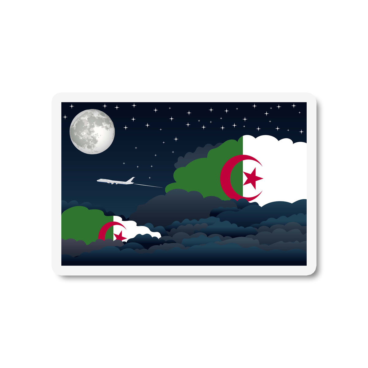 Algeria Night Clouds Fridge Magnet