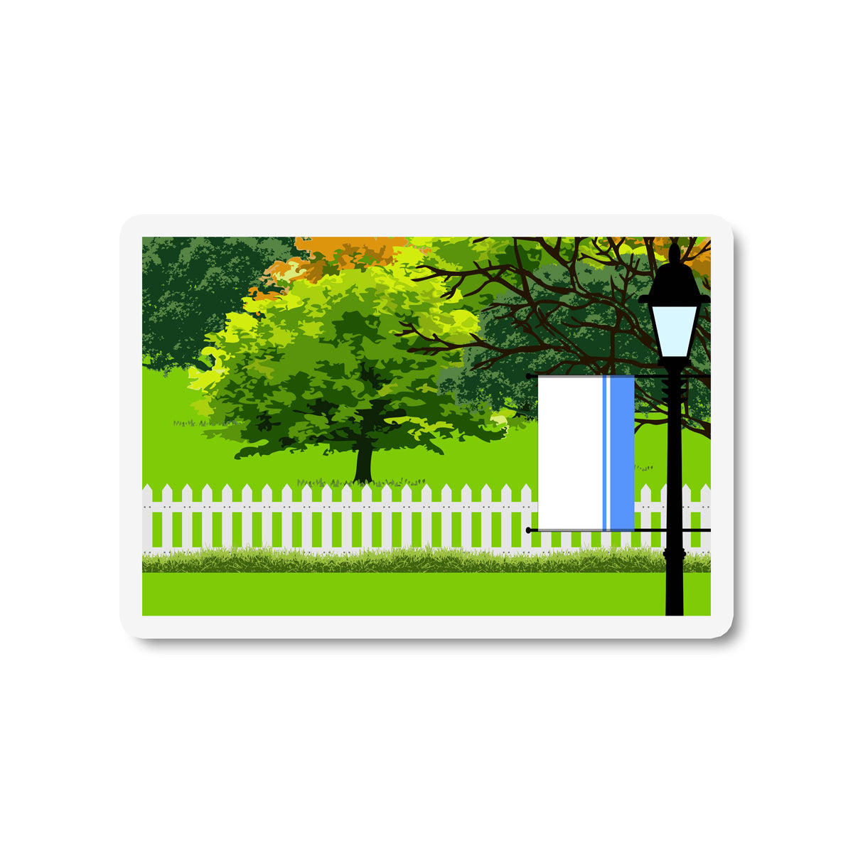 Altai Republic Trees and Street Lamp Sticker