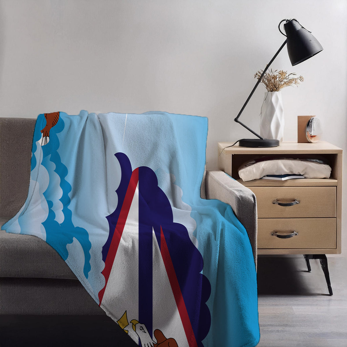 American Samoa Day Clouds Blankets & Throws | Soft Premium Blankets | City Posters Plus