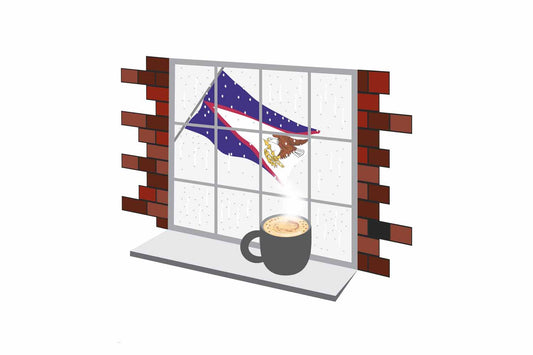 American Samoa Coffee Rain Window Magnet