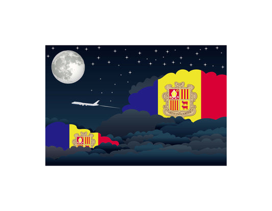 Andorra Night Clouds Canvas Print Framed