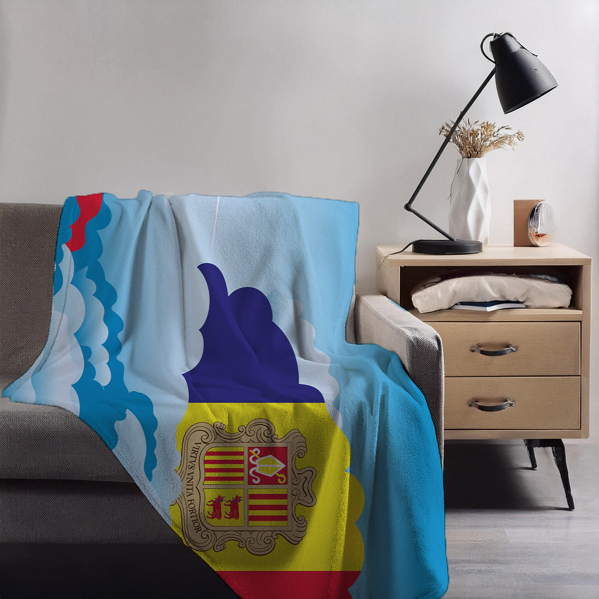 Andorra Day Clouds Blankets & Throws | Soft Premium Blankets | City Posters Plus
