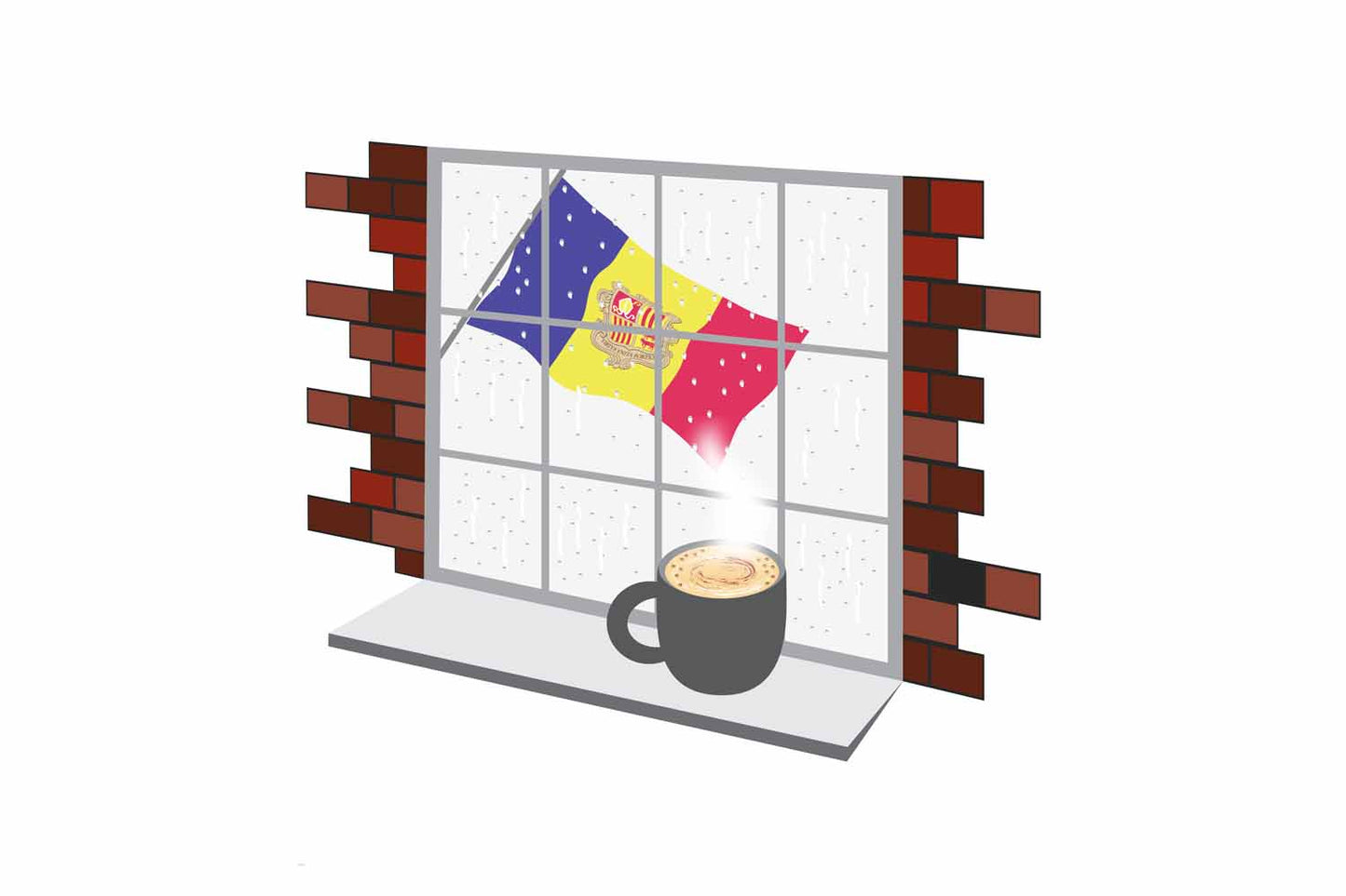 Andorra Coffee Rain Window Magnet