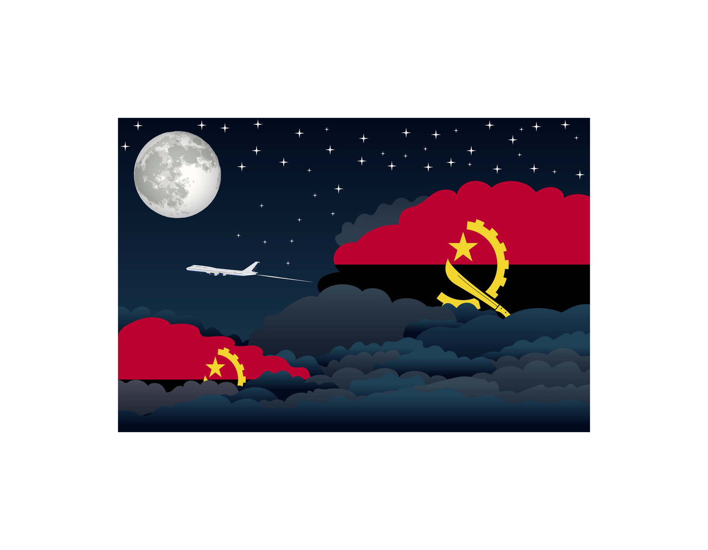 Angola Night Clouds Canvas Print Framed