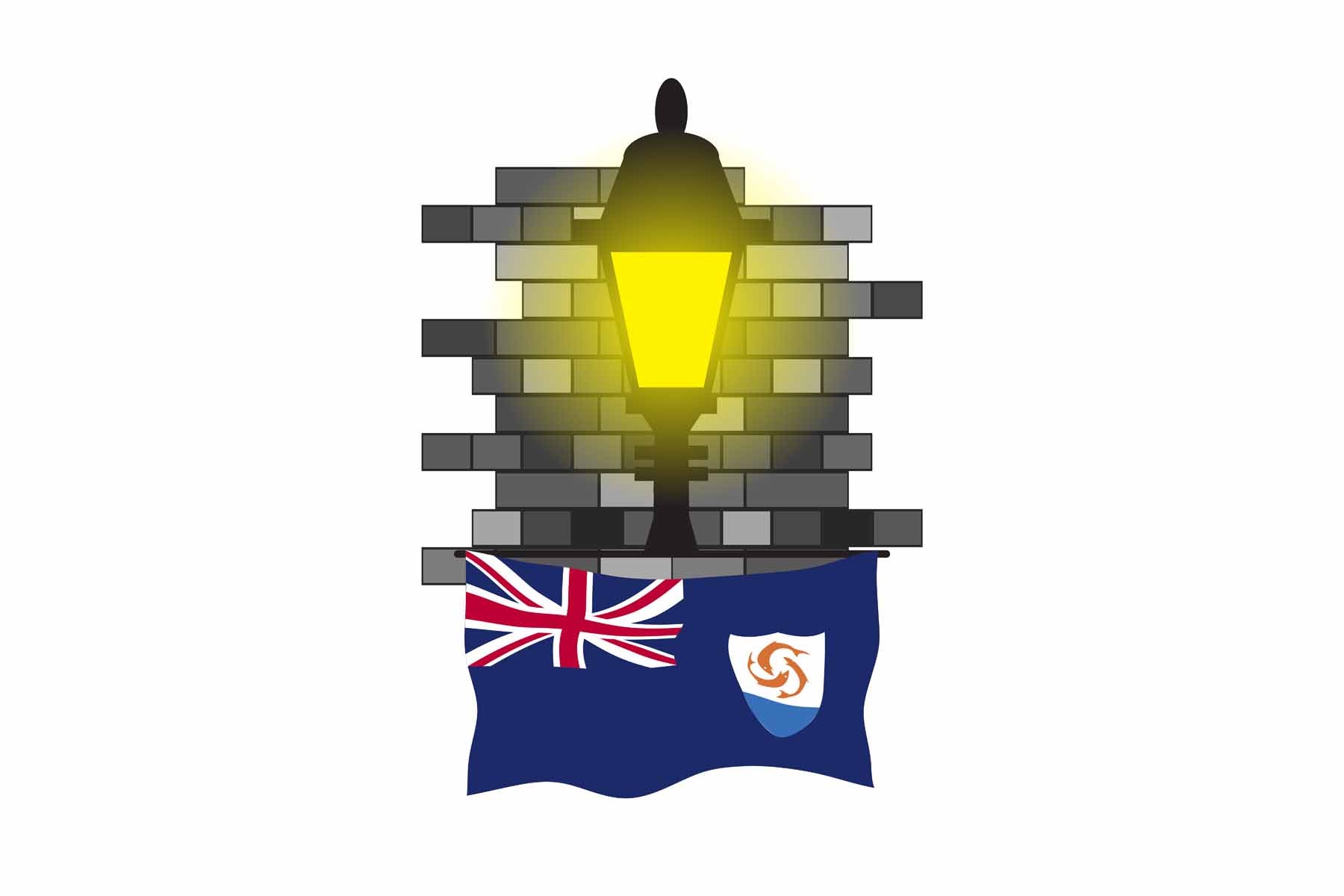 Anguilla Street Lamp Bricks Magnet