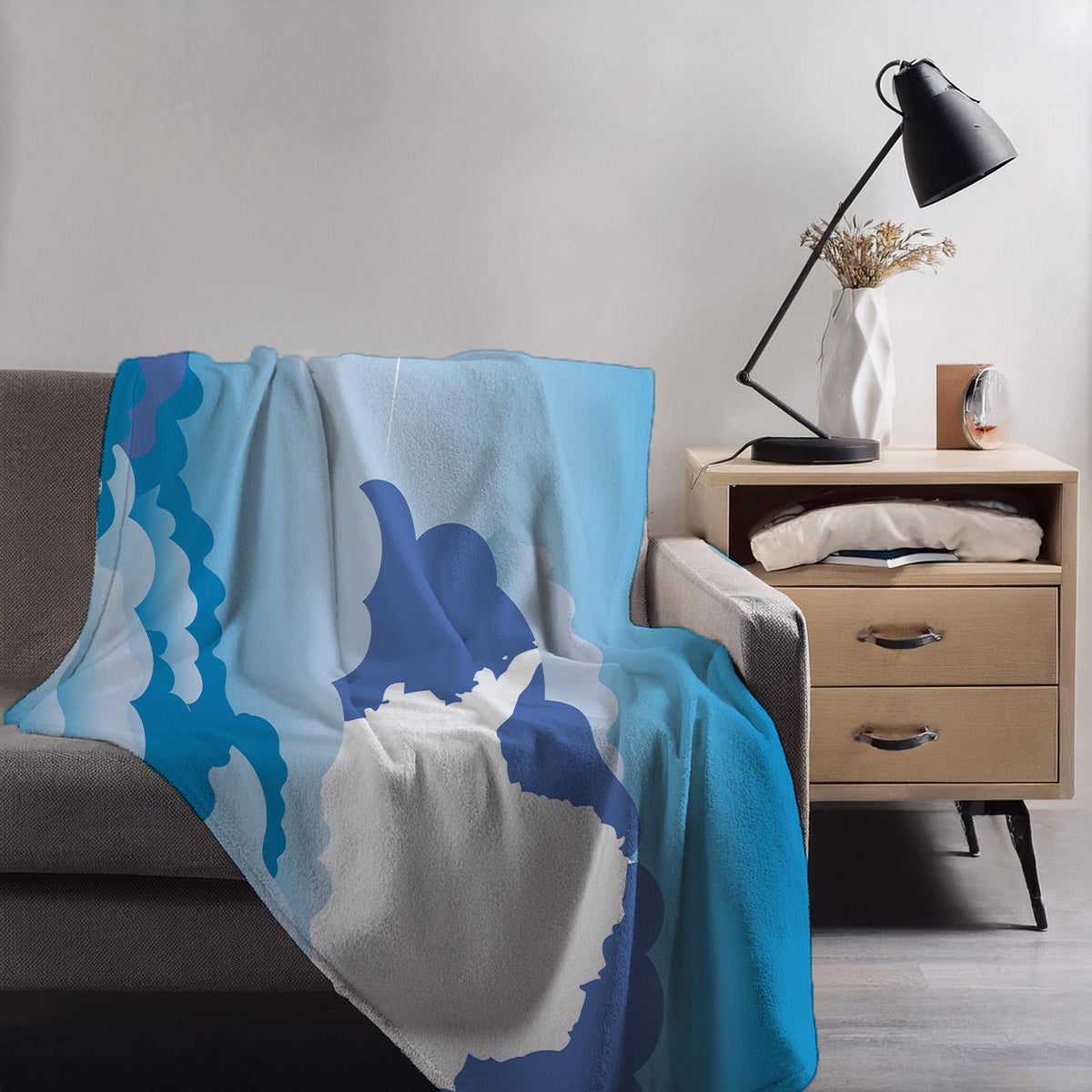 Antarctica Day Clouds Blankets & Throws | Soft Premium Blankets | City Posters Plus
