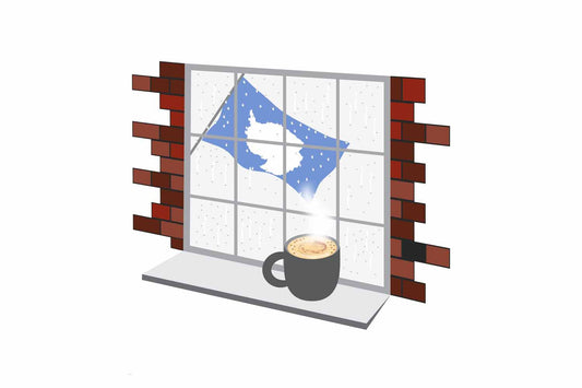 Antarctica Coffee Rain Window Sticker