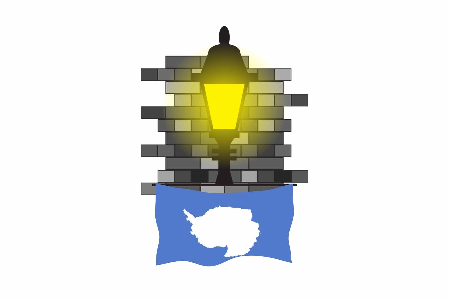 Antarctica Street Lamp Bricks Fridge Magnet