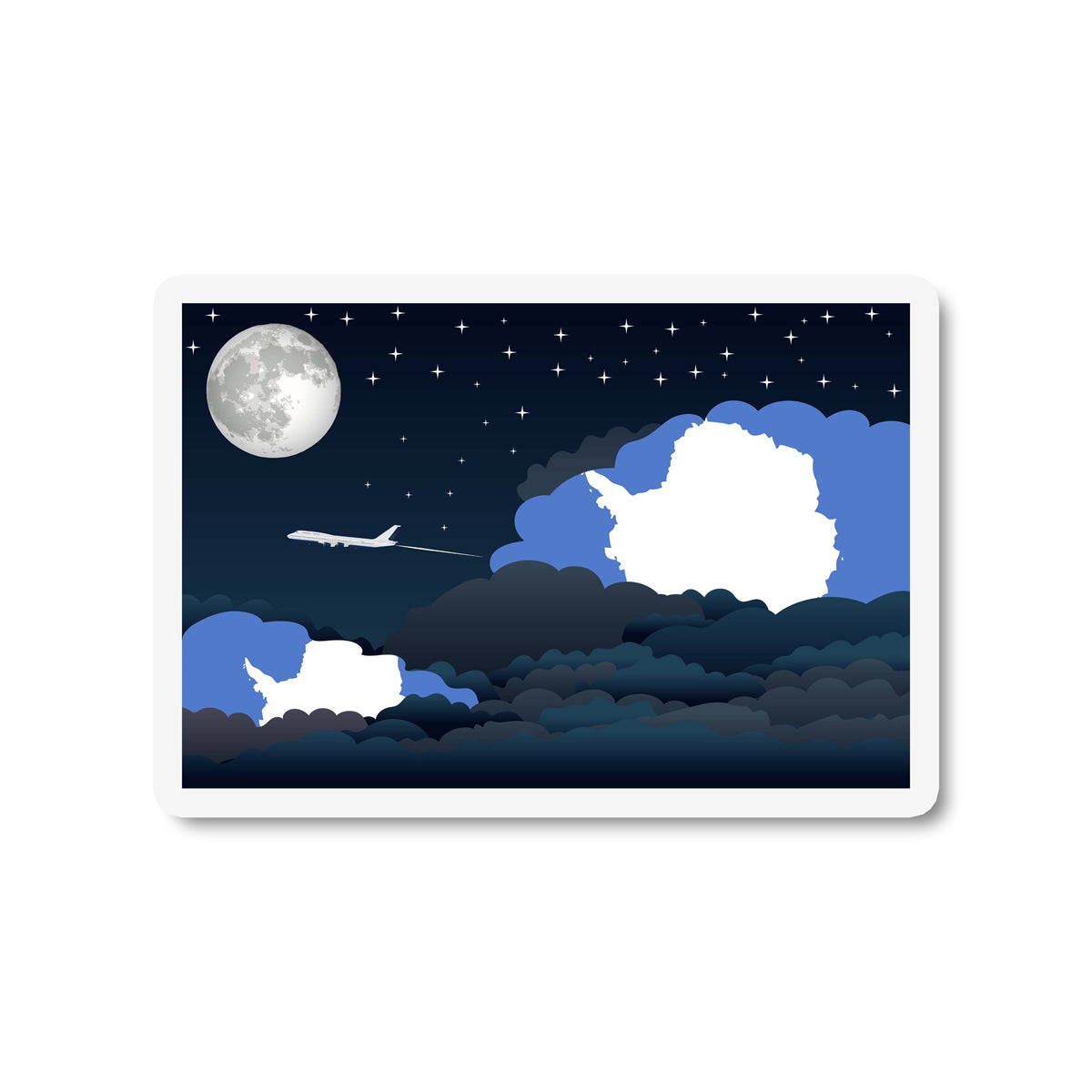 Antarctica Night Clouds Fridge Magnet