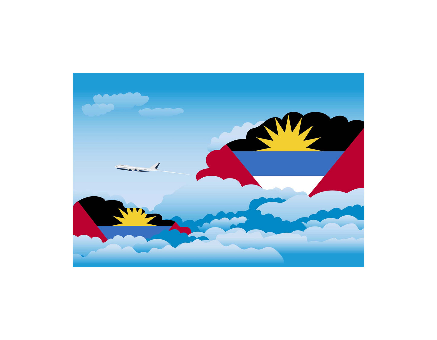 Antigua Case and Barbuda Day Clouds Blankets & Throws | Soft Premium Blankets | City Posters Plus
